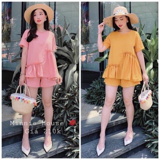 Bộ đồ bầu mặc nhà chất mát bộ bầu mùa hè ngố