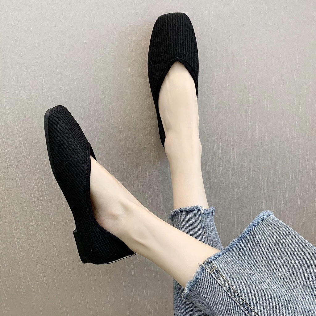 Giày Búp Bê Đế Mềm Mũi Vuông Size Lớn 35-43 41 Thời Trang Xuân Thu Cho Nữ