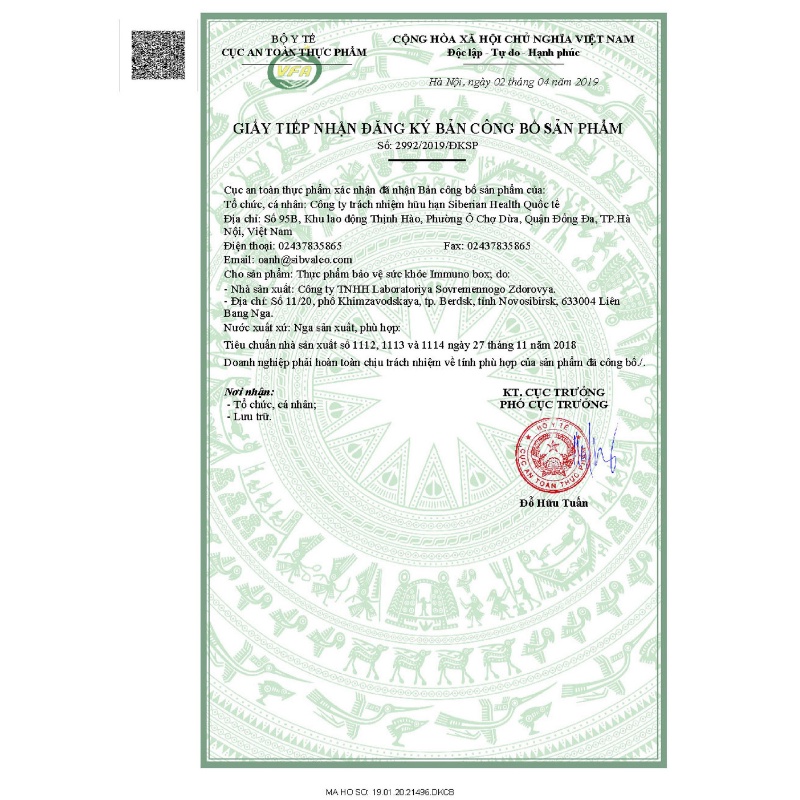 Thực phẩm bảo vệ sức khỏe Immuno Box – 30 túi – Date T3/2024