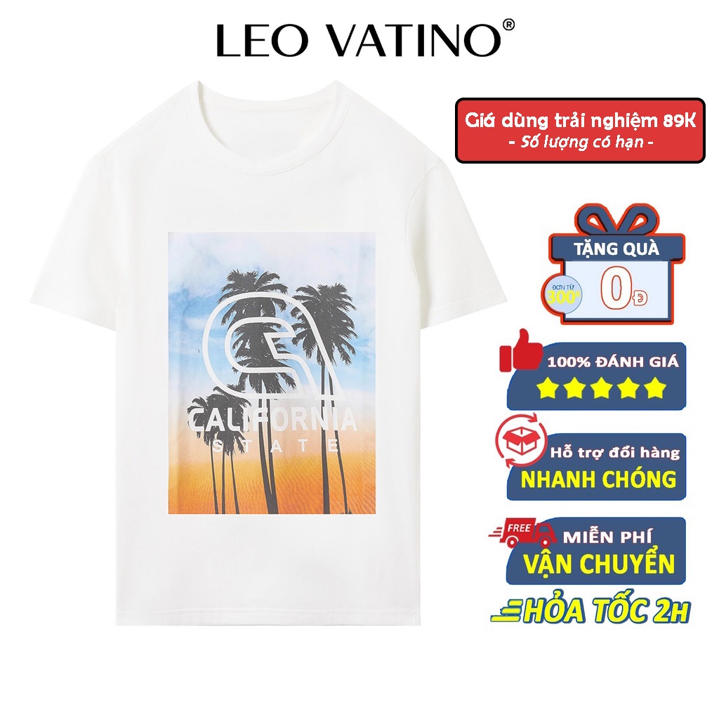 Áo thun nam cổ tròn in cao cấp vải Cotton xuất xịn,chuẩn form,trẻ trung, năng động THLV-M2- Leo Vatino