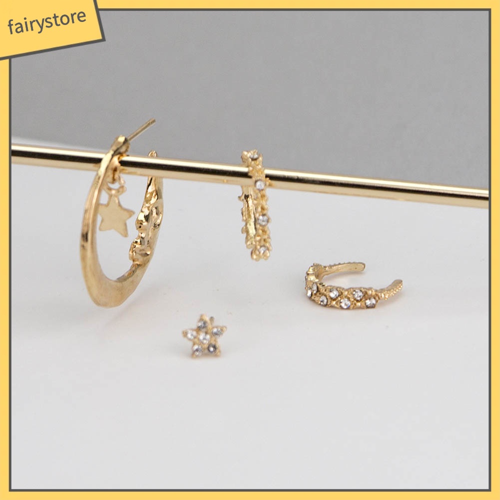 Set 1 / 4 Khuyên Vành Tai Đính Ngọc Trai Giả Thời Trang Cho Nữ