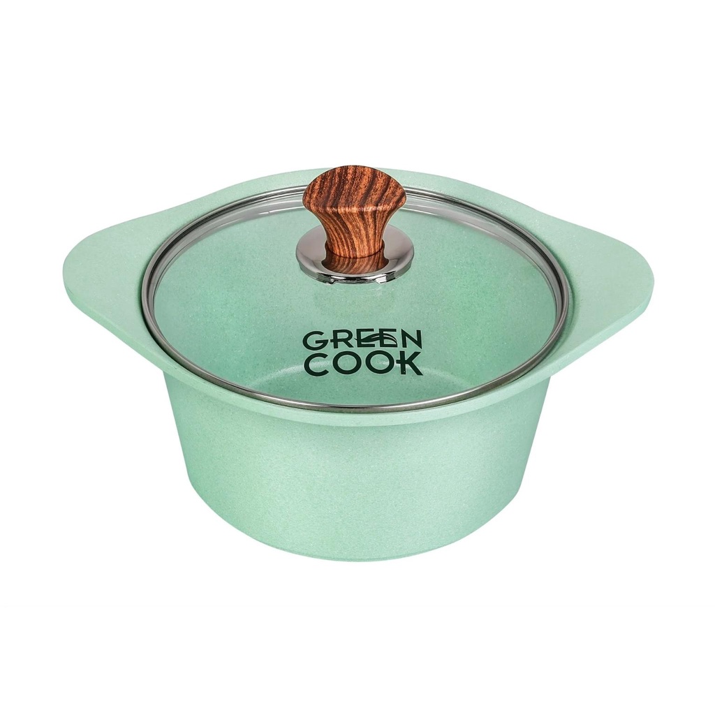 Nồi đúc đáy từ Green Cook, nồi chống dính đáy từ men đá xanh ngọc Green Cook GCS05