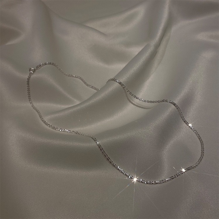 Bộ Trang Sức Vòng Cổ Nhẫn Vòng Tay Dây Xích Đôi Lấp Lánh Đơn Giản Cho Nữ