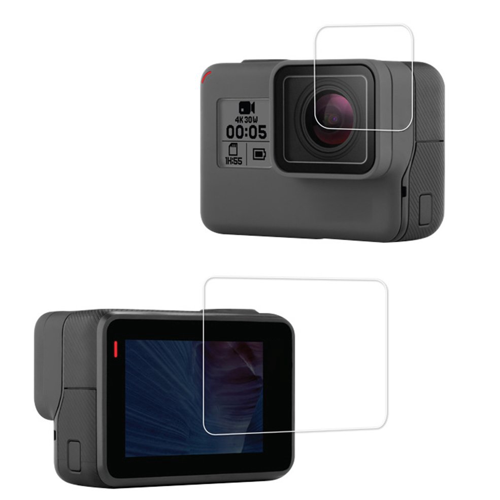 Set kính cường lực bảo vệ màn hình LCD + ống kính cho Gopro Hero 7 6 5 Go Pro (có bán lẻ)