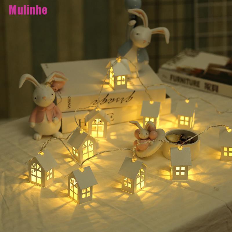 [Mulinhe] Dây Đèn Led 10 Bóng 2m Hình Ngôi Nhà Cây Thông Giáng Sinh Năm Mới