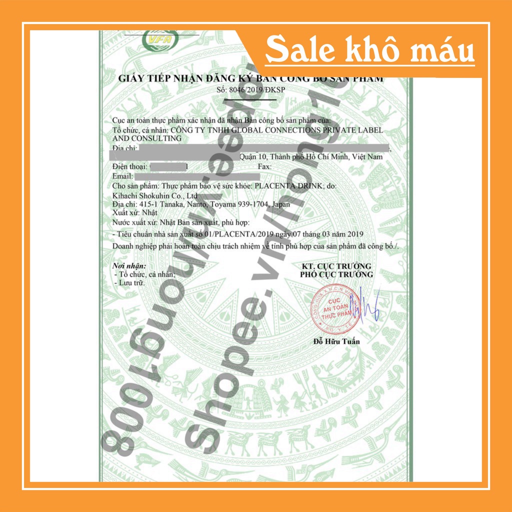 SALE KHÔ MÁU Nước uống Tinh Chất Nhau Thai Heo Dr. Select Placenta Drink 300000 hộp 30 gói SALE KHÔ MÁU