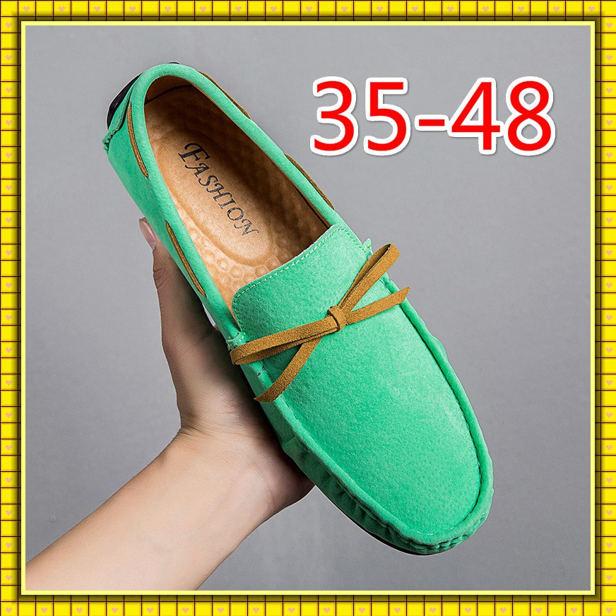 Giày Lười Chất Liệu Bằng Da Màu Vàng size Lớn 45 46 47 48 Cho Nam