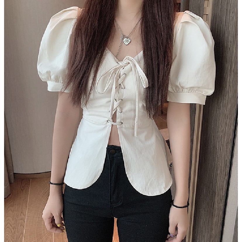 ÁO SƠ MI ĐAN DÂY SANG TRỌNG THỜI TRANG NỮ