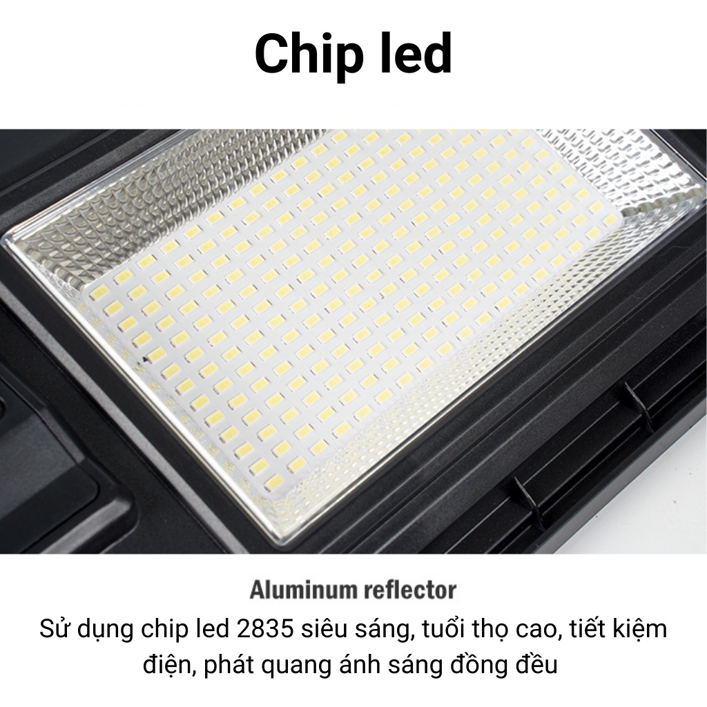 Đèn năng lượng mặt trời, đèn liền thể kép 600W mẫu mới tam giác,cảm biến thông minh,có điều khiển,BH 2 năm