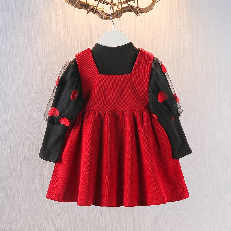 Bộ Đầm Dài Tay + Đầm Thời Trang Hàn Quốc Dành Cho Bé Gái 0-4 Tuổi