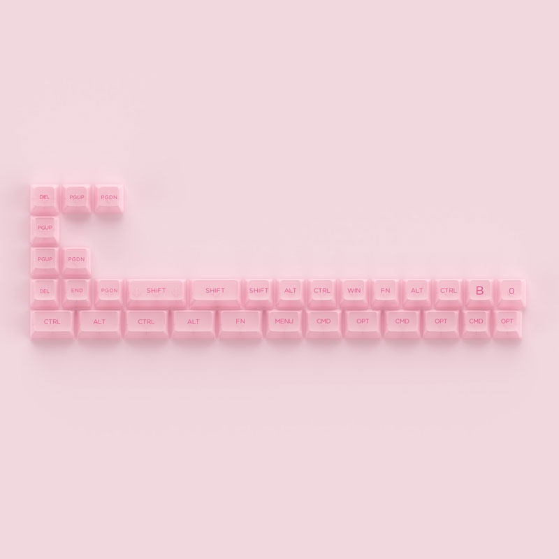 Set keycap AKKO Pink (PC / ASA-Clear profile / 155 nút) - Keycap trong suốt xuyên led dành cho bàn phím cơ