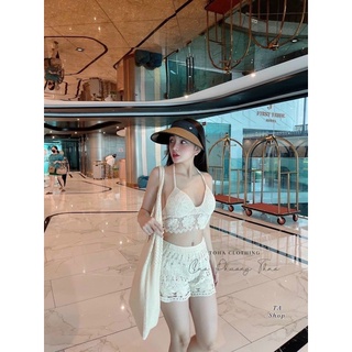 Set đồ ren đi biển, set ren hoa đi bơi đi biển