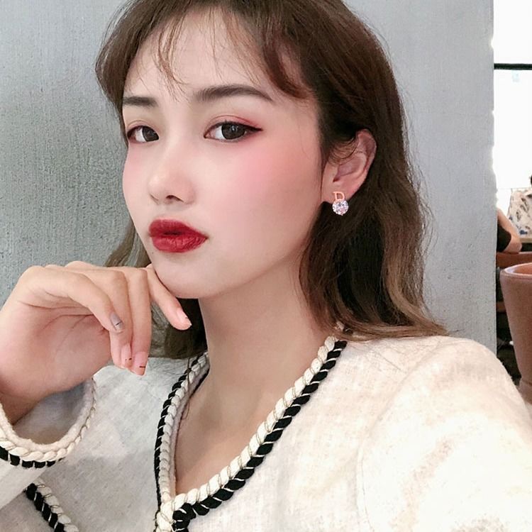 Khuyên Tai Nữ Dáng Ngắn Đính Đá Nhân Tạo Thời Trang LILY