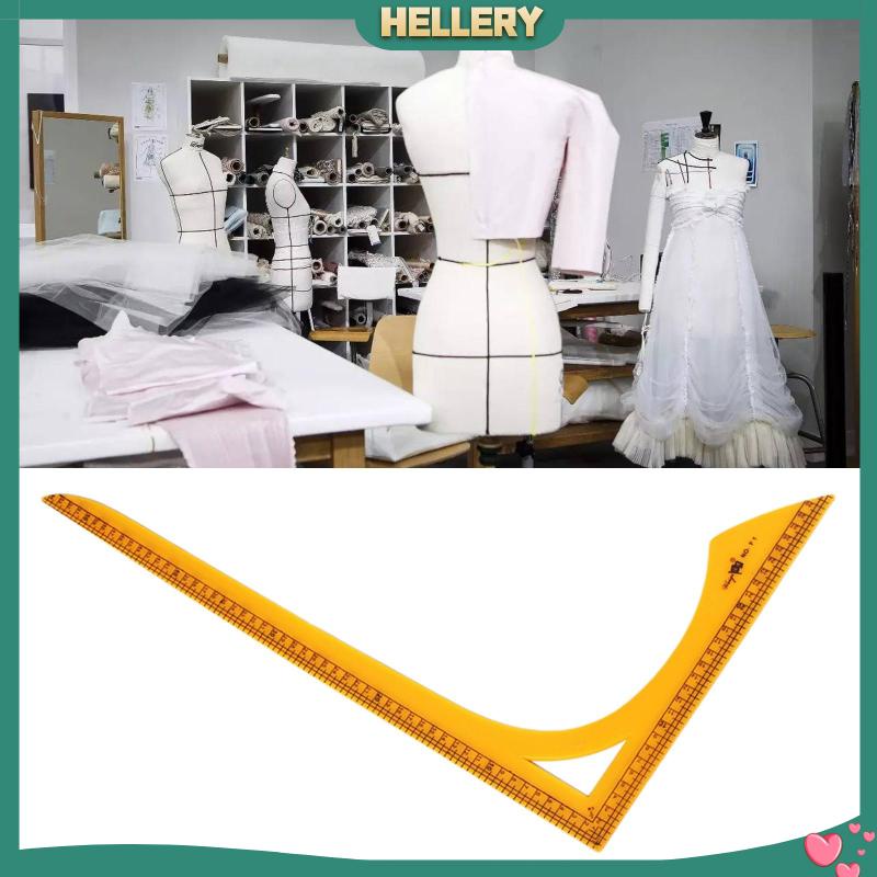 Thước Nhựa Hình Chữ L Màu Nâu Dùng Cắt May Vá Tiện Dụng