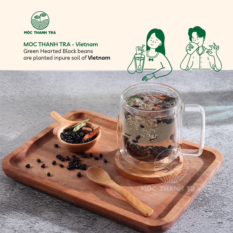 [TẶNG MUỖNG].COMBO 2 Hũ 600G Đậu đen xanh lòng rang mộc chuẩn vị Mộc Thanh Trà - Hỗ trợ thanh lọc, giảm nóng trong