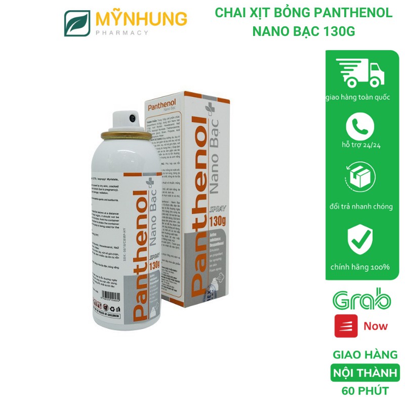 Chai xịt bỏng Panthenol Nano bạc 130g