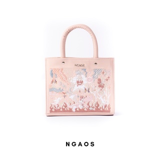 Túi xách ngaos the book bag nude pink - medium size