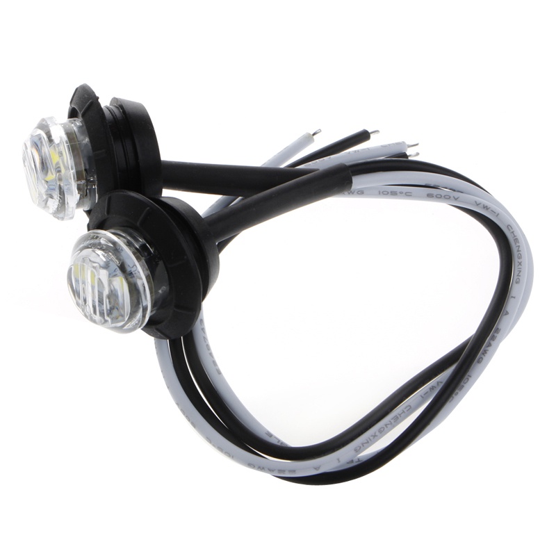 Set 2 Đèn LED Tròn Mini 3/4&quot; 3 Bóng Chống Thấm Nước Chuyên Dụng Cho Xe Tải