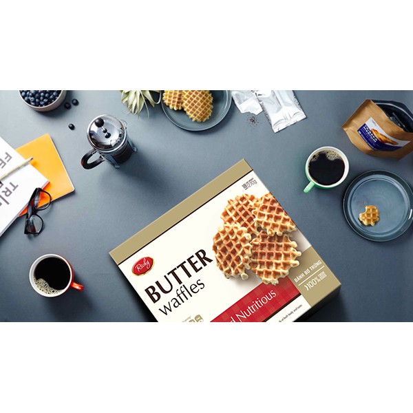 01 Túi x 12 gói x 180gr Bánh Butter Waffles Richy Bơ Trứng Tổ Ong