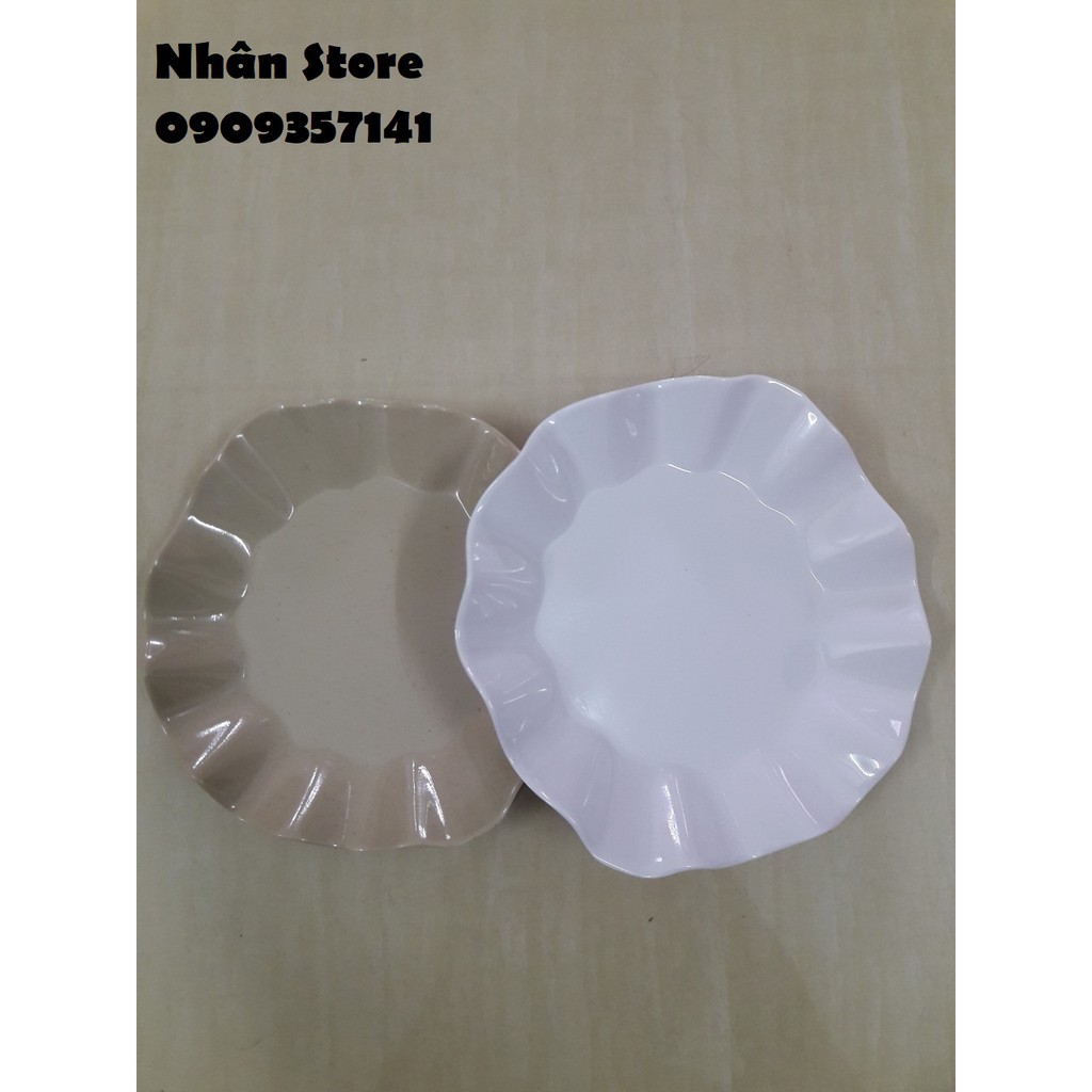 Dĩa Bèo Nhựa Melamine Màu Trắng / Nâu Size DH06