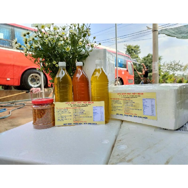 1Lít Mật Ong Hoa Rưng, Hoa Nhãn, Hoa Vải, Hoa Bạc Hà Nguyên Chất 100% Giá Sỉ