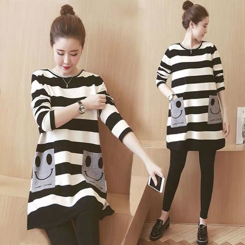 Áo bầu dài tay thu đông chất cotton thời trang cao cấp đẹp giá rẻ đồ bầu quần áo bầu