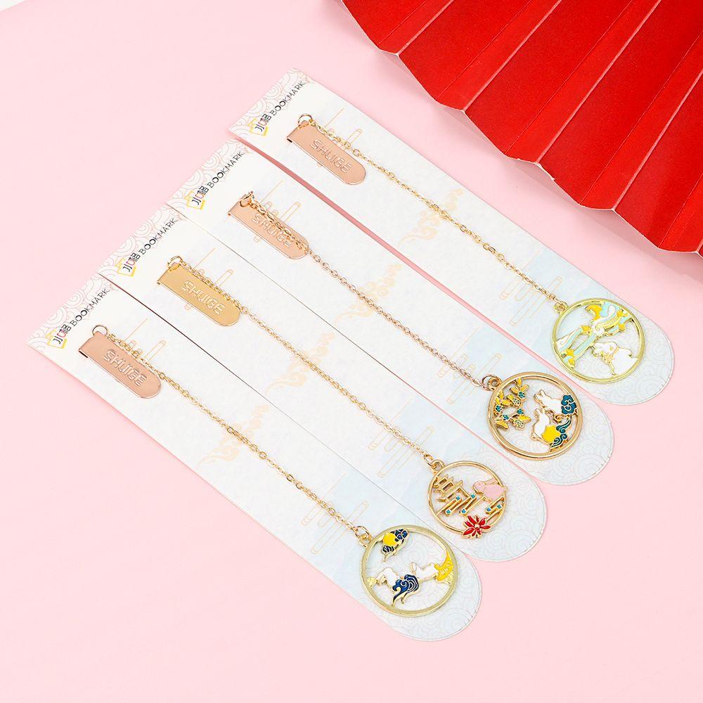 Kẹp Đánh Dấu Trang Sách Bằng Kim Loại Hình Động Vật Hoạt Hình Màu Cầu Vồng