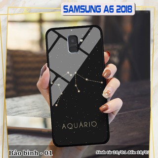 Ốp lưng kính 3D Samsung A6 2018 cung hoàng đạo
