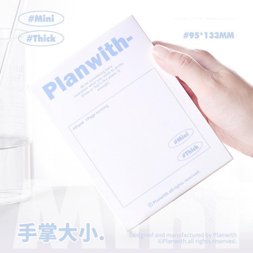 Sổ Tay Planwith Size MINI Ruột Trơn 240 Trang Giấy 100GSM Tặng Kèm Sticker