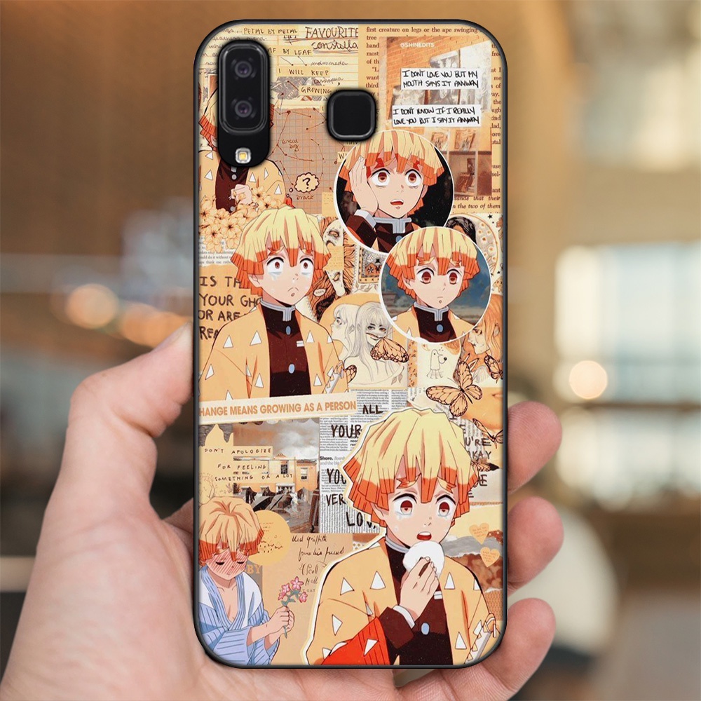 Ốp lưng Samsung A8 Star viền đen in hình Zenitsu Kimetsu no Yaiba