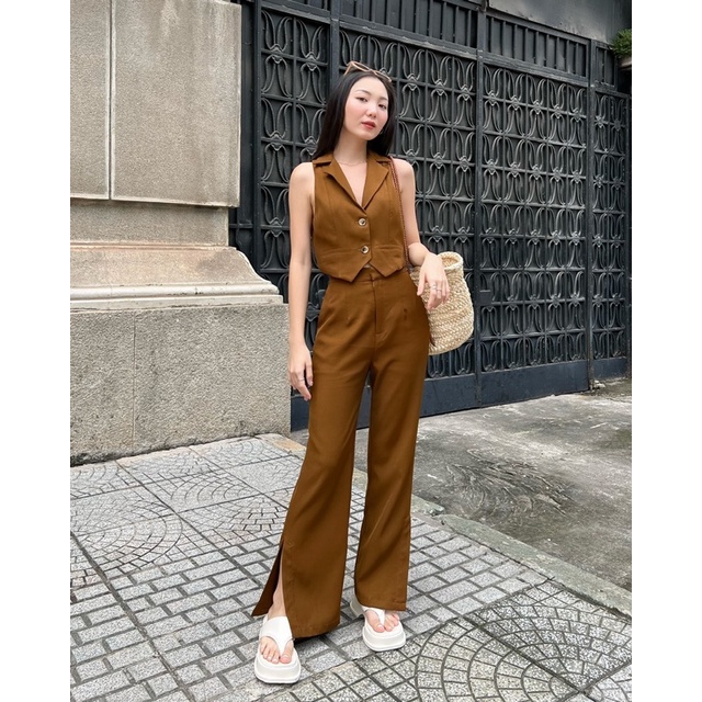 Áo vest gile nữ croptop - Moka top - GOÛT DE JUN