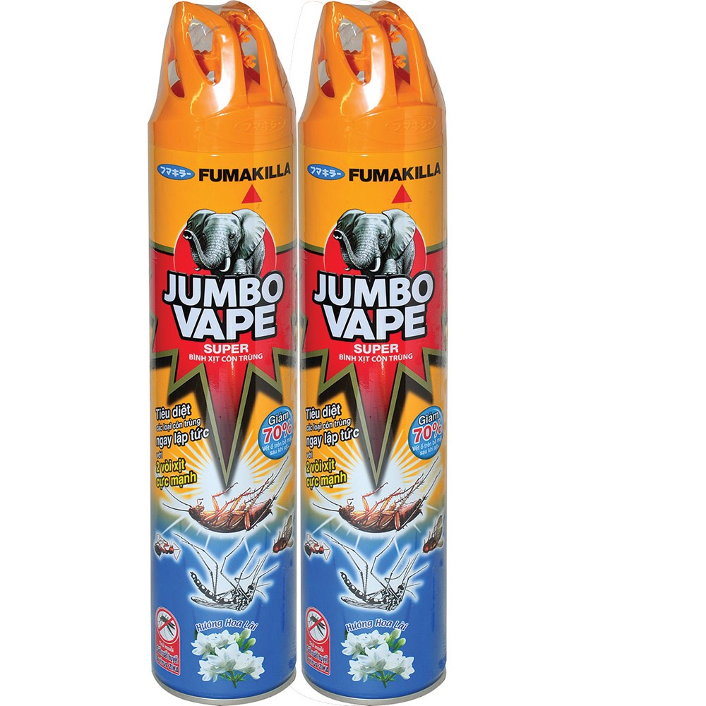 Thuốc xịt muỗi Jumbo Vape Cam Chanh/  Lavender/ hoa lài  1~ 2 chai x 600ml