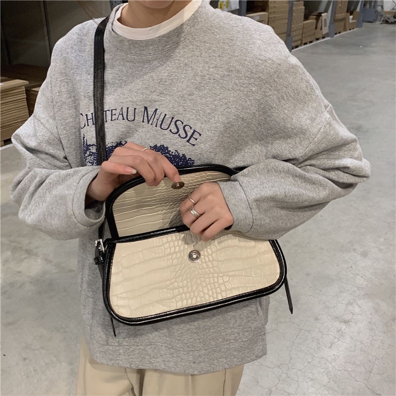 IELGY Túi Đeo Vai Phối Màu Thời Trang Cho Nữ