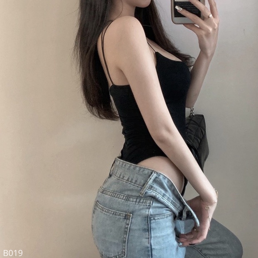 Áo Bodysuit dây bún sexy cotton, áo 2 dây, áo 3 dây, áo thun liền thân ôm sát body quyến rũ B019 | BigBuy360 - bigbuy360.vn
