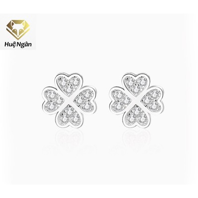 Bông tai bạc Ý 925 Huệ Ngân - Cỏ bốn lá may mắn RYE140726