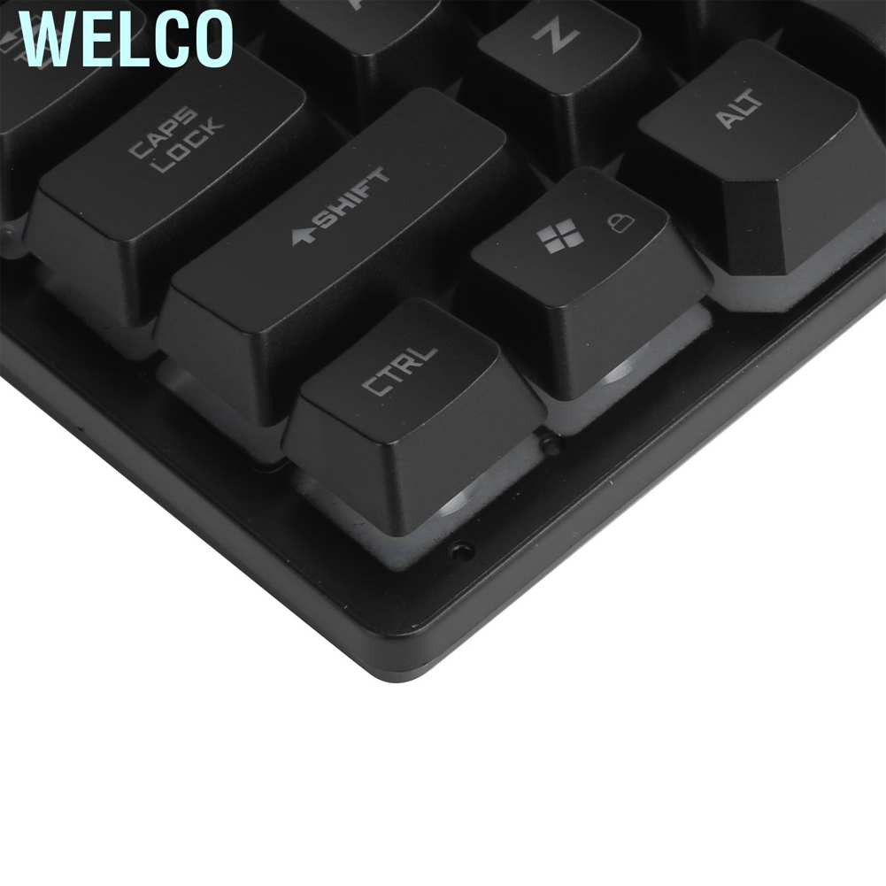 Welco Mechanical Keyboard 87 Keys Wired USB Backlight Gaming Supplies for Laptop GK‑10