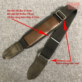 Dây đeo (strap) đàn guitar có bọc da cao cấp - Garage Guitar