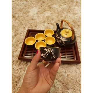 COMBO bộ ấm chén @ đen + KHAY NHỰA