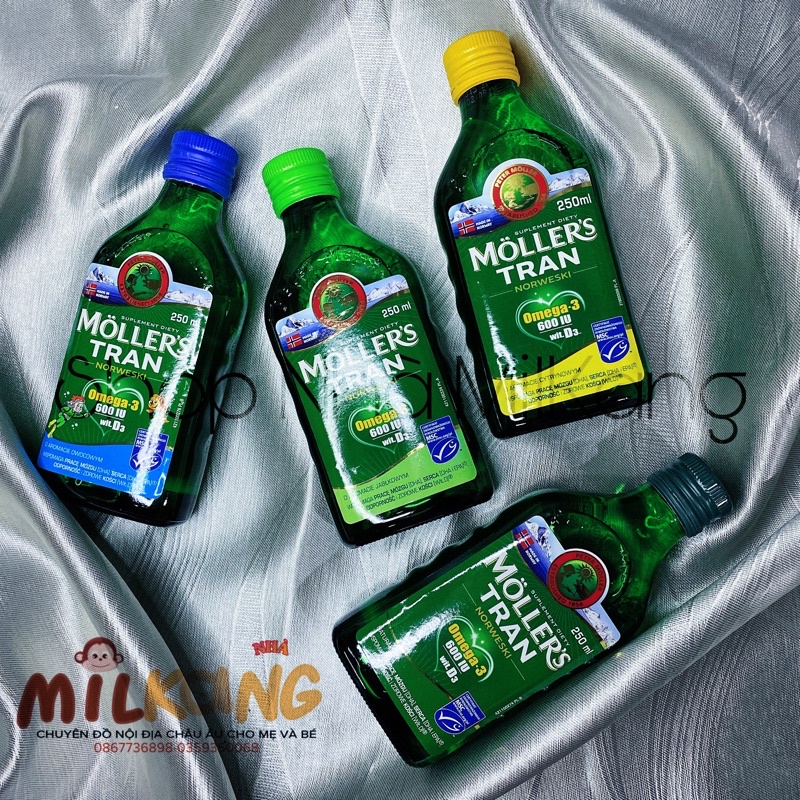 Dầu gan cá tuyết Omega 3 DHA Moller's Tran nội địa Balan 250ml dạng siro