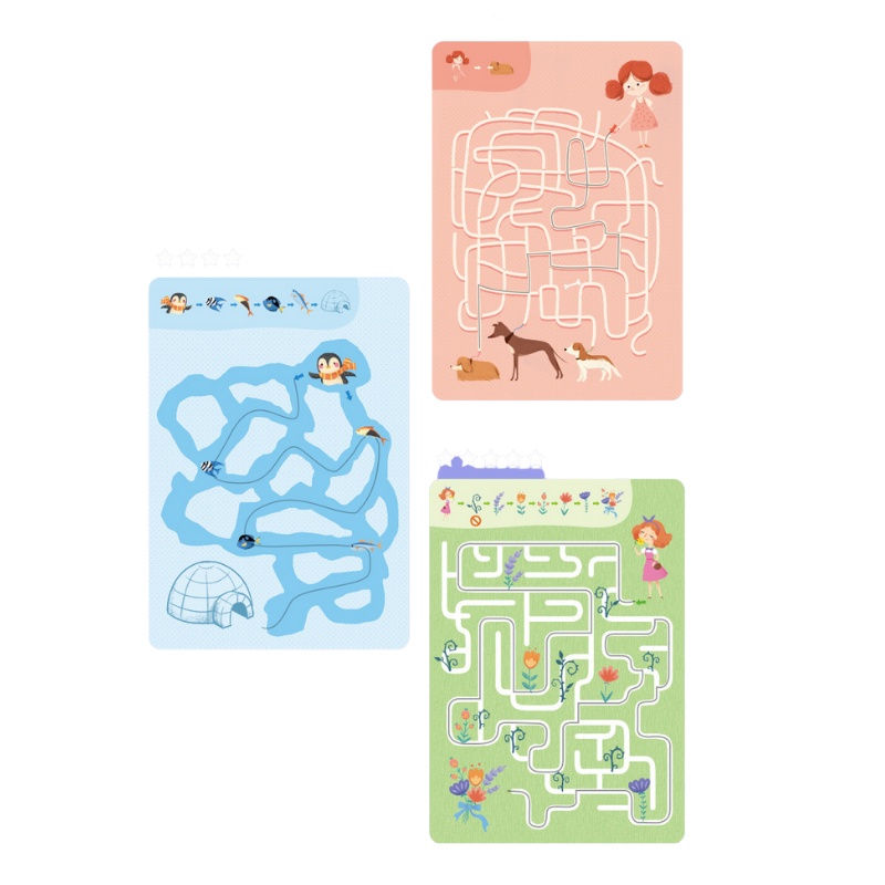 [TẶNG KÈM BÚT CHÌ] Bộ giải đố mê cung Mideer cho bé 6+ - Fun Mazes