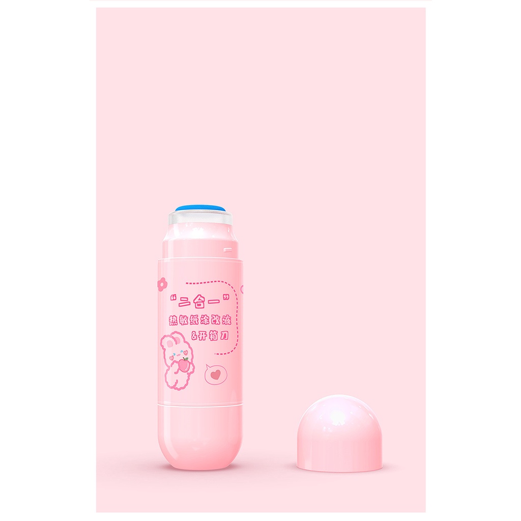 Dụng cụ cắt mở gói hàng và tẩy xóa giấy in nhiệt 20ml trong suốt 2 trong 1 nhanh khô bảo vệ thông tin riêng tư