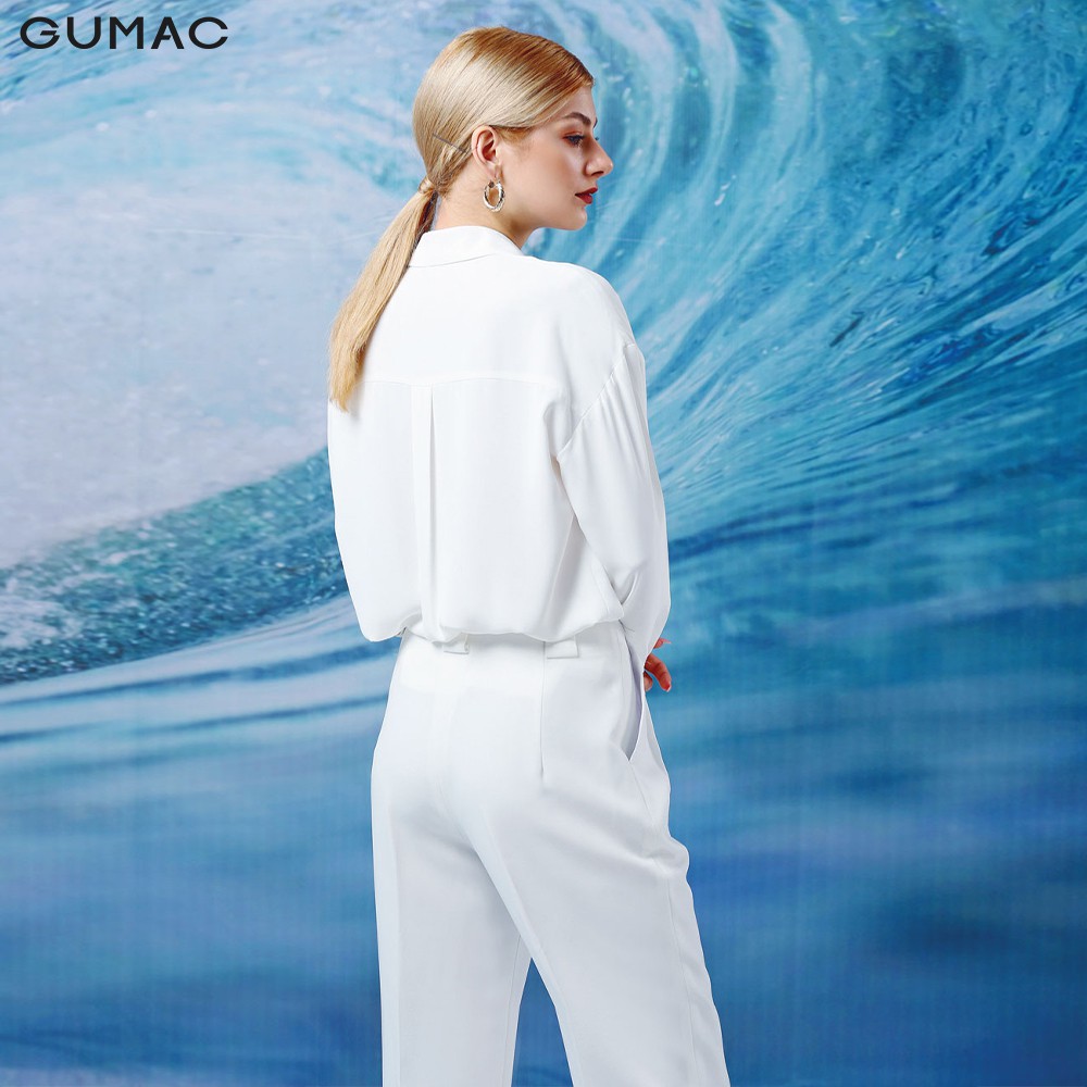 Quần baggy nữ xếp ly GUMAC đồ công sở sang trọng thanh lịch QA12103