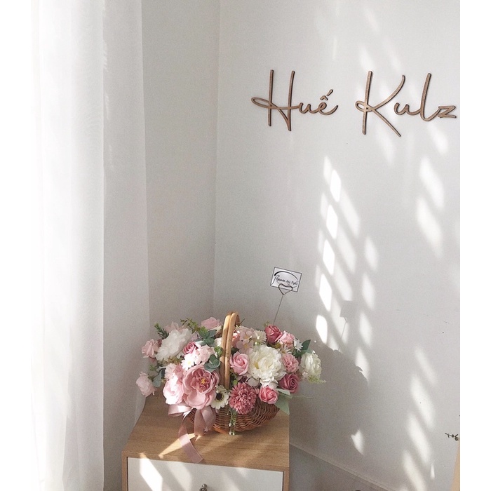 Giỏ hoa lụa mix hoa sáp tặng mẹ, cô quà 20/10