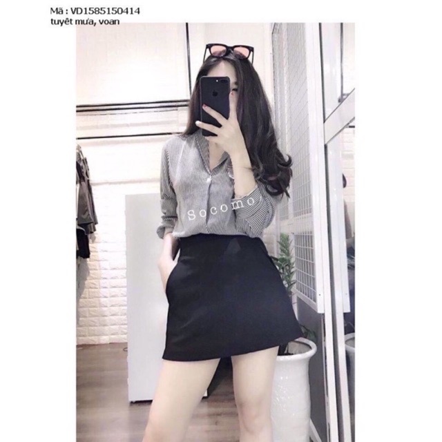 CHÂN VÁY CÔNG SỞ DÁNG A CỰC HÓT 2020