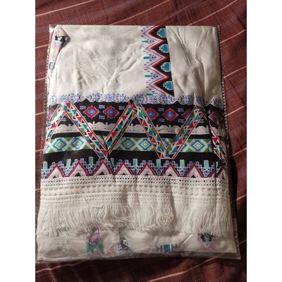 Áo choàng đi biển thổ cẩm tua rua dài/ áo sơ mi