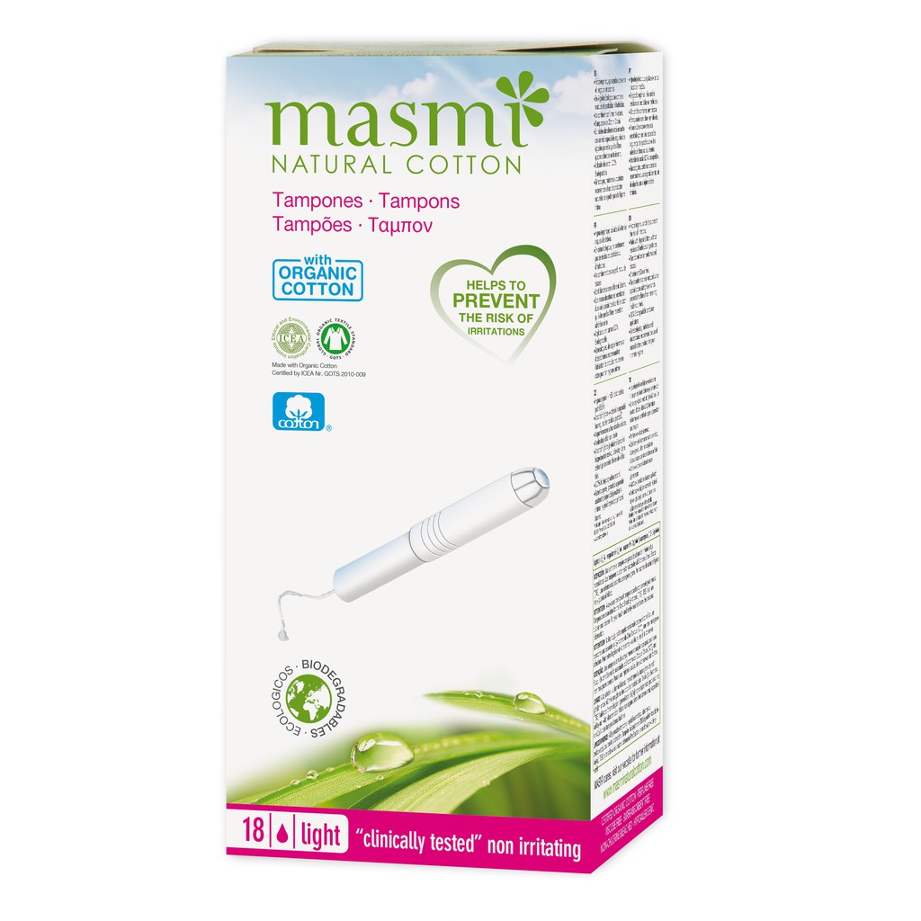 Tampon có cần đẩy 1,2,3,4 giọt hữu cơ Masmi