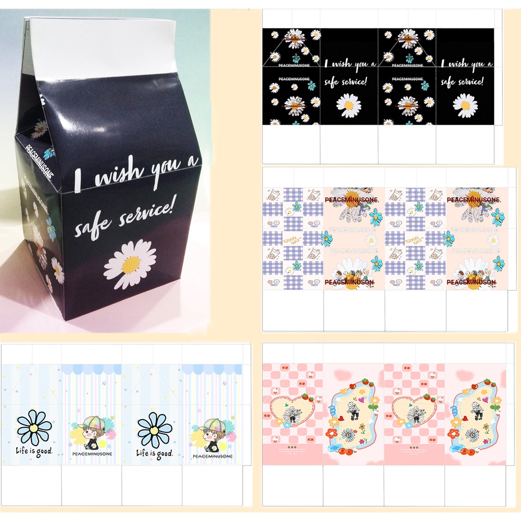 Hộp quà hoa cúc GD HQSI16 hộp quà hộp sữa cute hộp dễ thương hoạt hình kpop 18*10*10cm