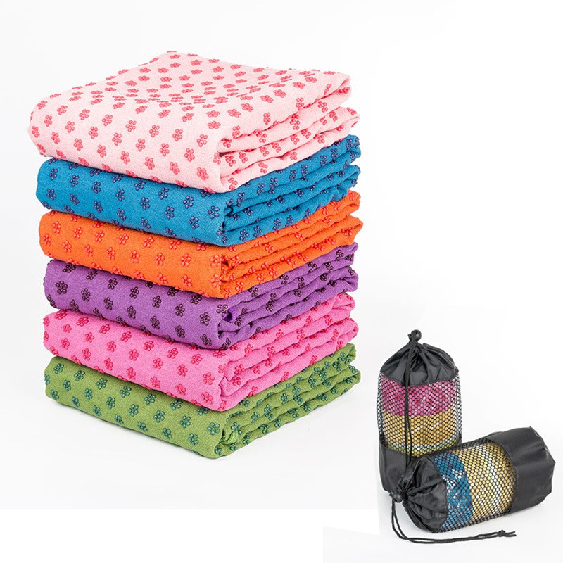 Khăn Trải Thảm Yoga Microfiber Cao Cấp Dày Chống Trượt Thấm Mồ Hôi Cao Cấp Tặng Túi Đựng Khăn