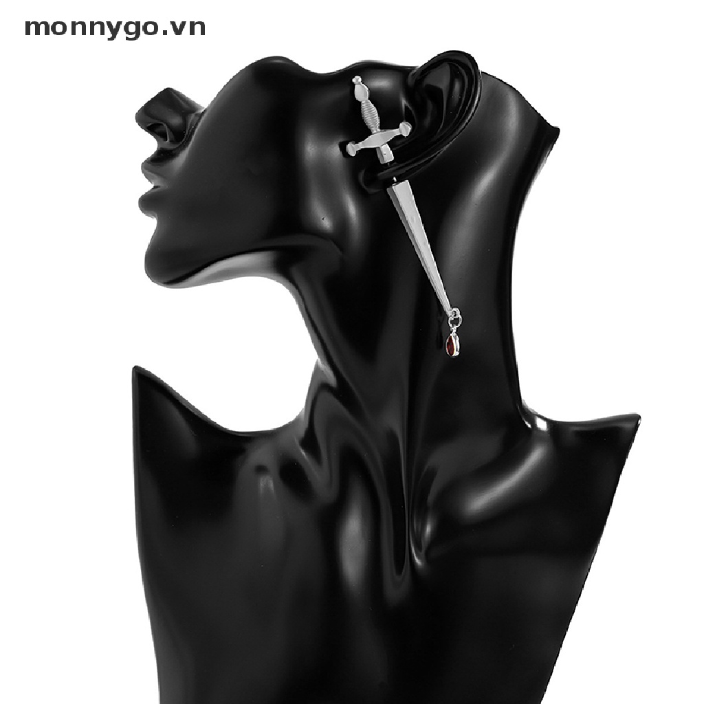 Khuyên tai thánh giá to bản đính đá phong cách Hip Hop