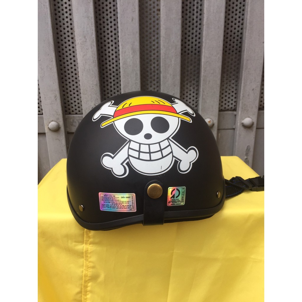 nón (mũ) bảo hiểm nửa đầu one piece đảo hải tặc đầu lâu + KÍNH PHI CÔNG + CHONG CHÓNG